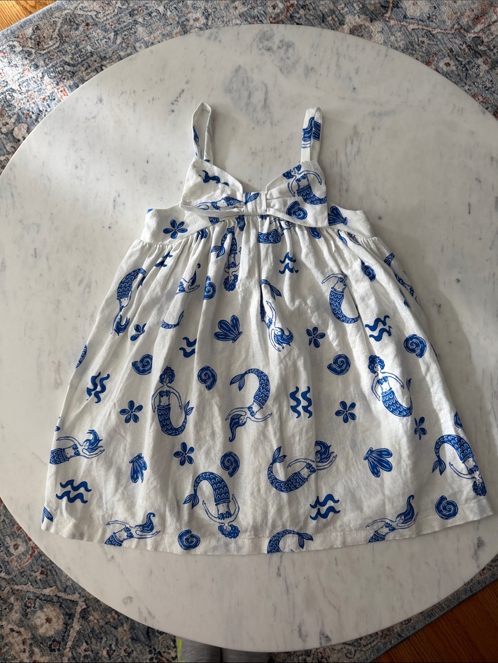 Old Navy White Dress with Blue Print